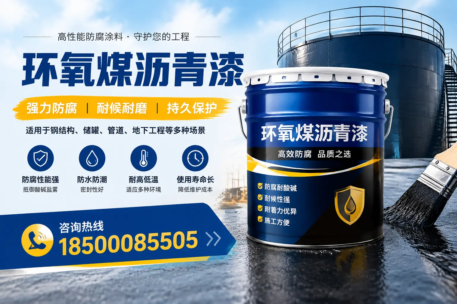 环氧煤沥青漆在工业中的应用,白山企业的选择